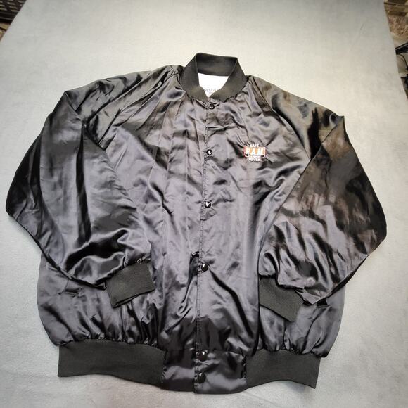 Vintage Pam Jacket Mens XL Black Windbreaker Truck Driver Employee Trucking - Picture 1 of 9